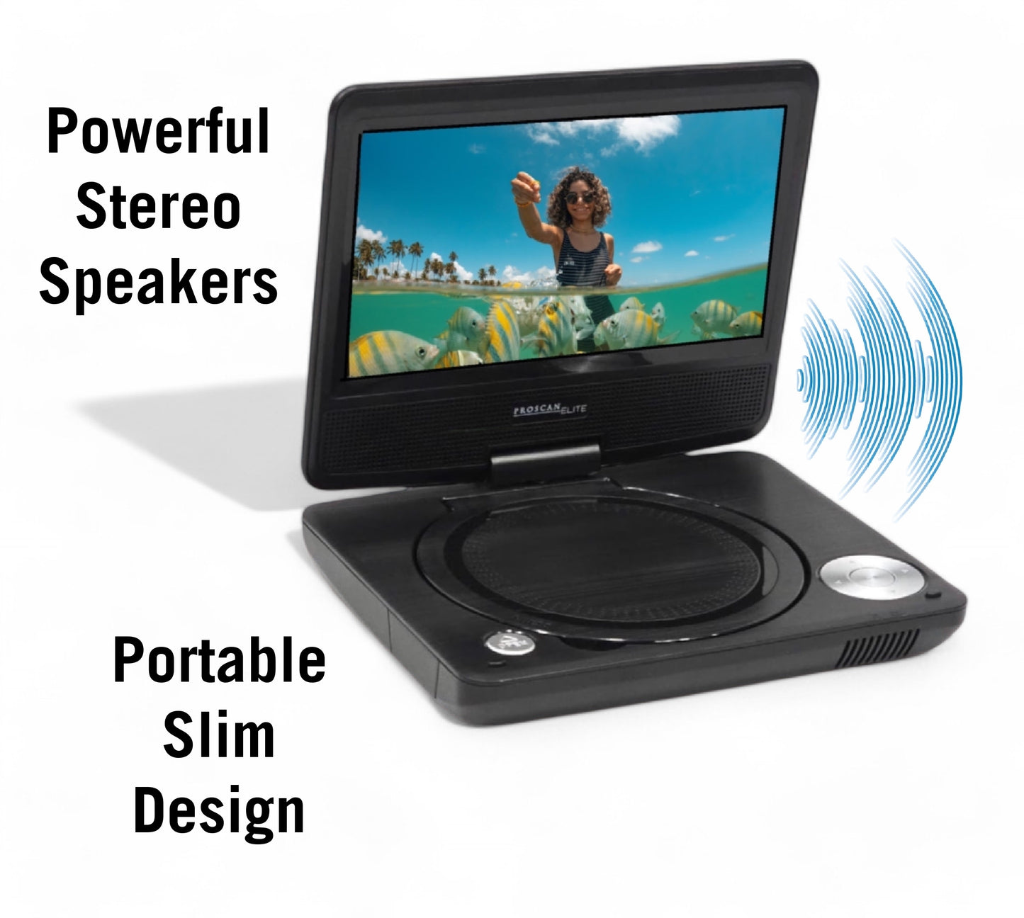 Proscan Elite Portable 7" Swivel Screen DVD Player SD Card 2.5 Battery PEDVD7060