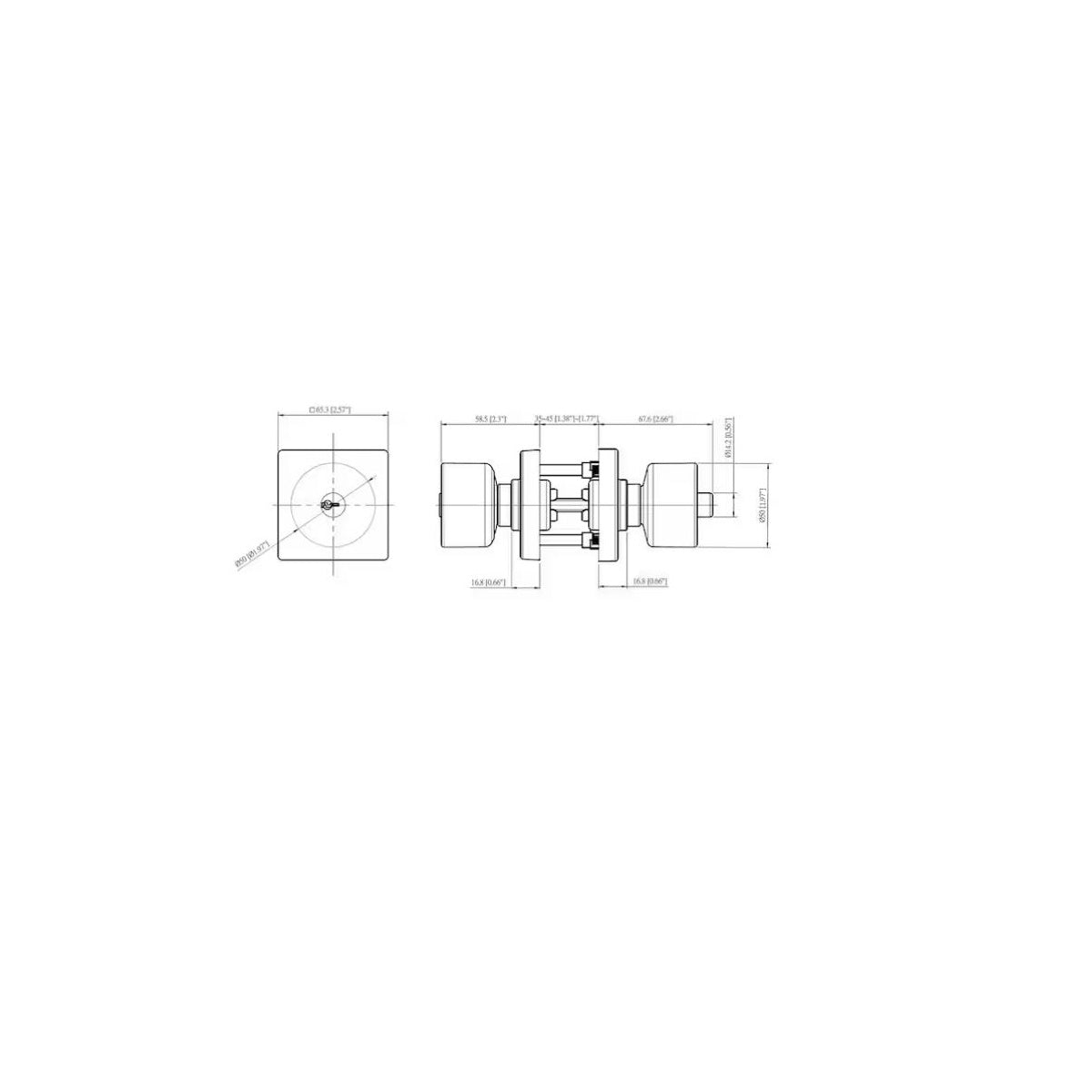 Ridgeway Satin Nickel Keyed Entry Door Knob with Square Rose Featuring Dual Keyway