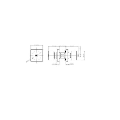 Ridgeway Satin Nickel Keyed Entry Door Knob with Square Rose Featuring Dual Keyway
