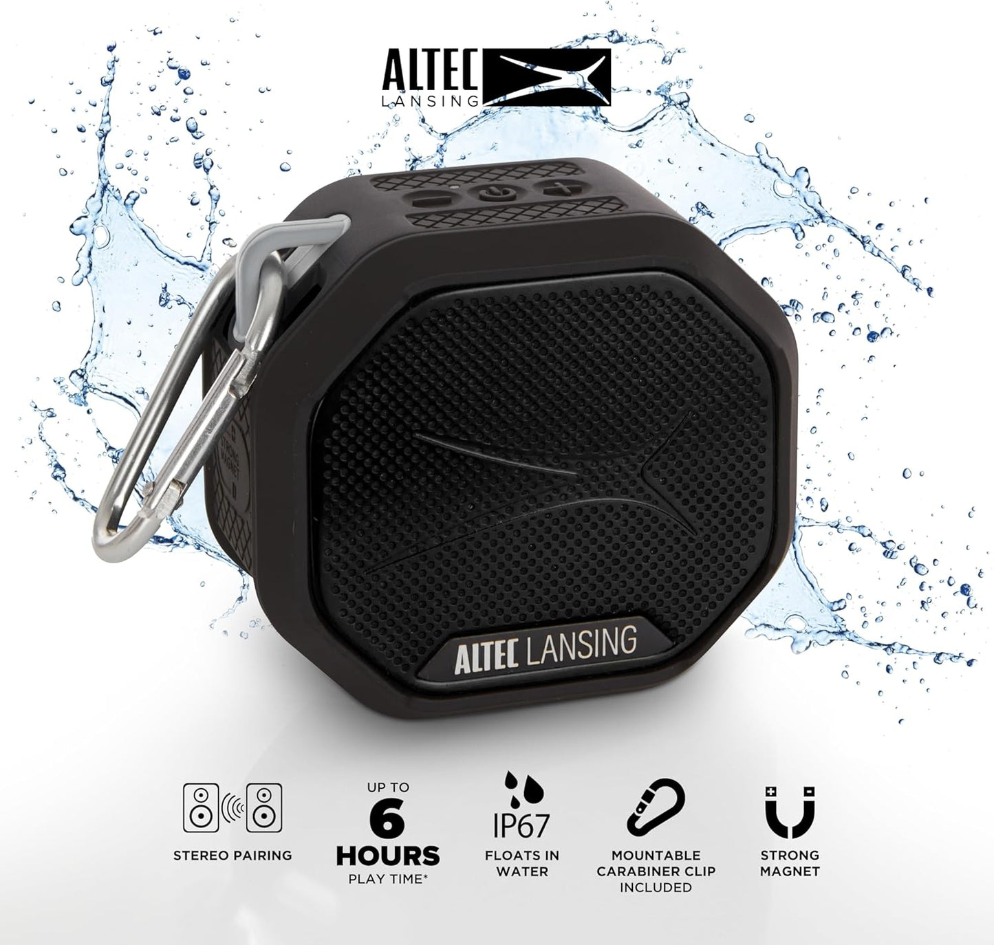 Altec Lansing HydraTrek 2.0 Everything Proof Portable Speaker IMW1012-BLKGRY