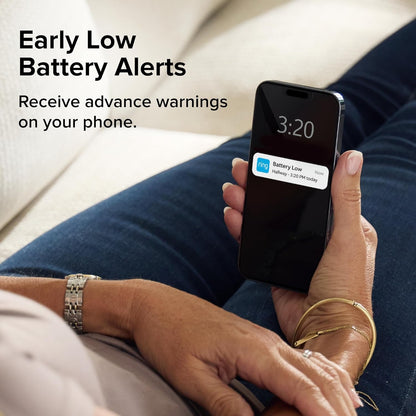 Kidde - Smart Smoke Detector, Ring App Enabled for Real-Time Notifications, Hardwired Alarm, AA Backup Battery - White
