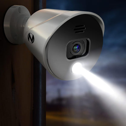 Night Owl - Wired Add On 4K Ultra HD Spotlight Cameras with Audio (2-Pack) - White/Black