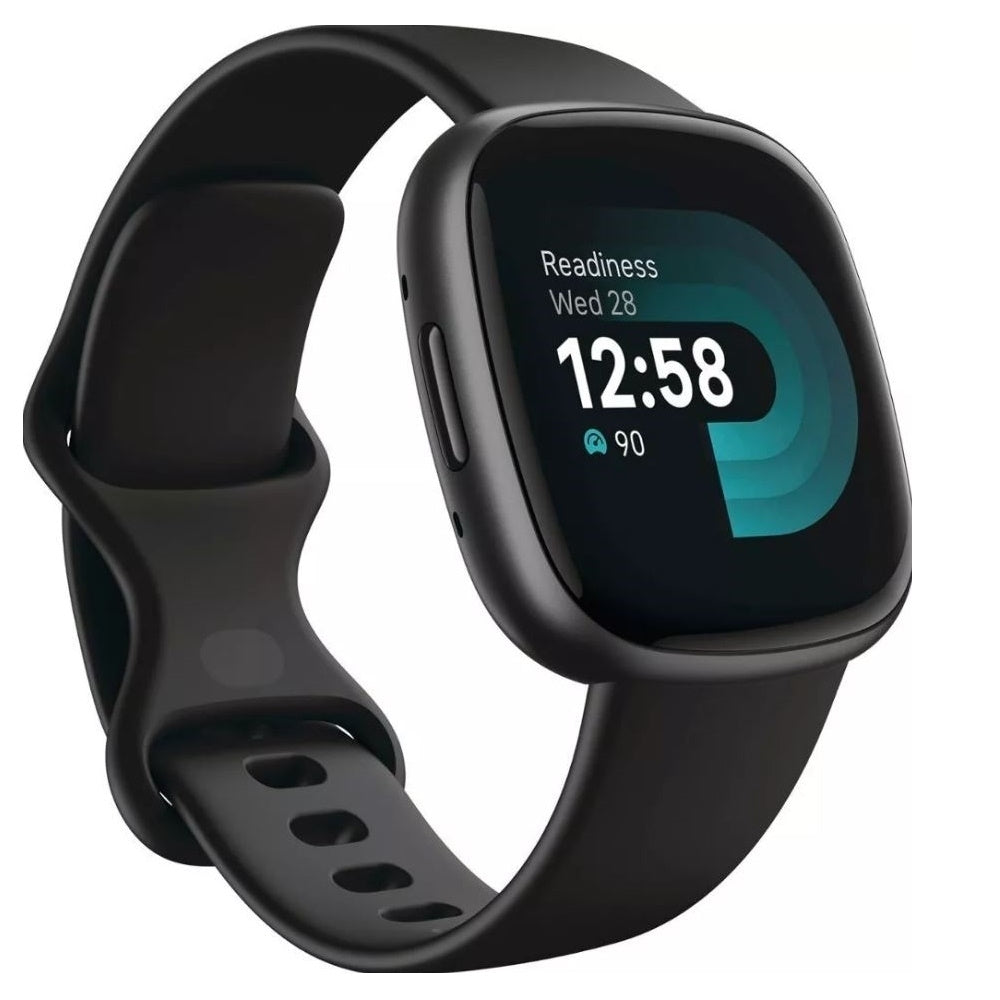 Fitbit Versa 4 Fitness Smartwatch Bundle Black/Graphite FB523BKBKL