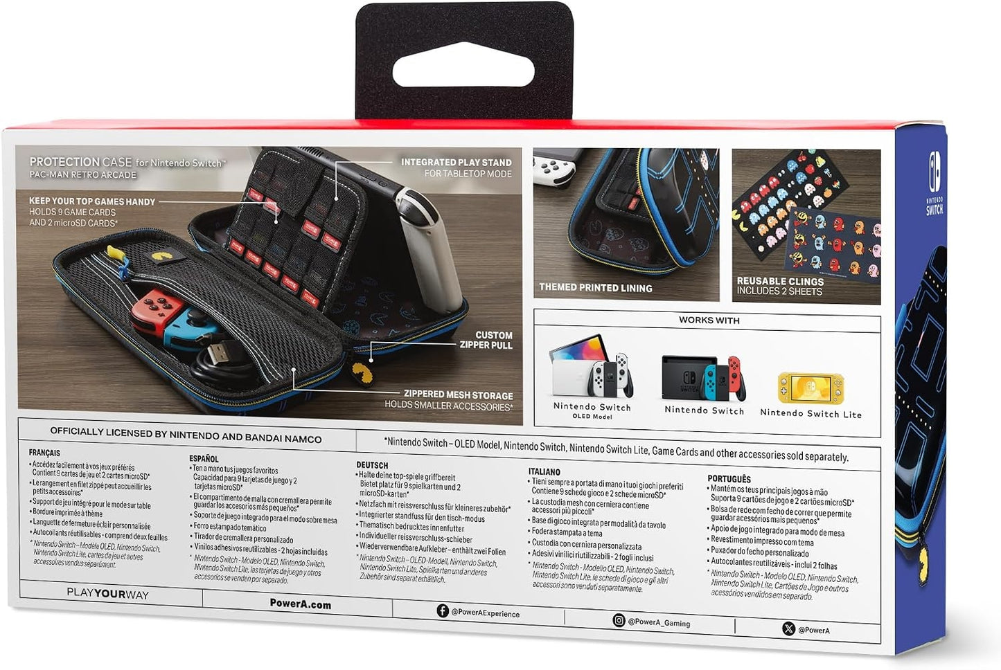 PowerA PAC-MAN Retro Arcade Protection Case for Nintendo Switch: Compatible with OLED & Lite