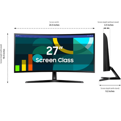 Samsung 27" 100Hz Essential S3 (S36GD) Series FHD 1800R Curved Computer Monitor LS27D366GANXZA