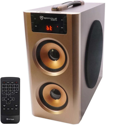 Rockville RHB70 100W 2.1 Powered Home Theater Speaker System, Cherry Wood