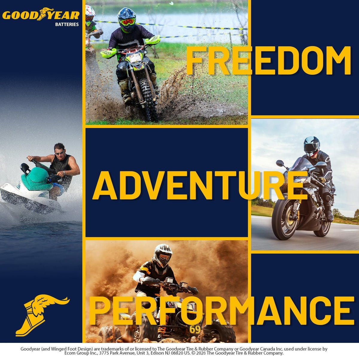Goodyear GYTZ14S - 12 Volt 13 AH, 230 CCA, Rechargeable High-Performance, Maintenance Free, SLA - AGM Battery