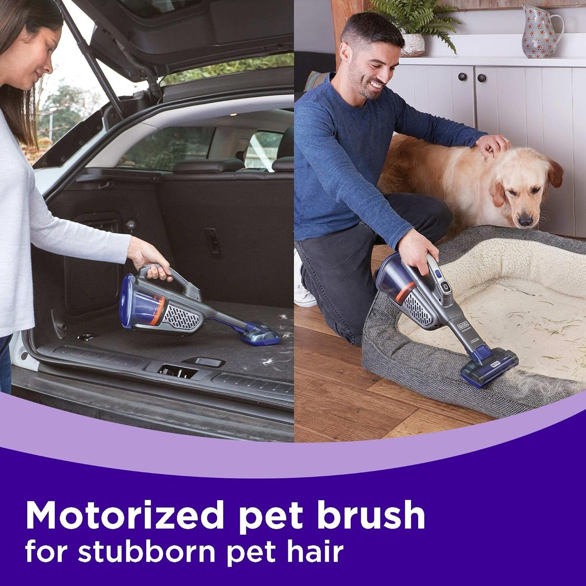 BLACK+DECKER Dustbuster Furbuster Pet Hair Vacuum with Motorized Pet Hair Brush, Handheld Vacuum Cordless