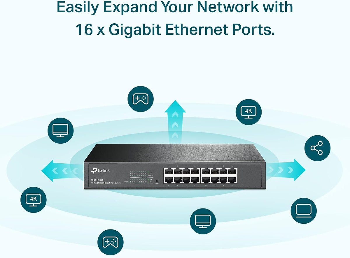 TP-Link - TL-SG1016DE - 16-Port Gigabit Easy Smart Switch