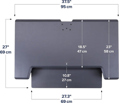 Ergotron WorkFit-TL 38"W Adjustable Standing Desk Converter, Black/Dark Gray 33-406-085