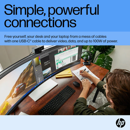 HP E45c G5 DQHD 44.5" 1440p 165 Hz 3ms Curved Monitor 6N4C1AAR
