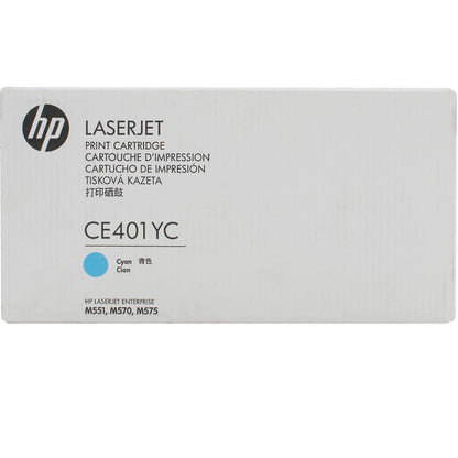 HP 507A CE401YC Genuine Original Cyan Toner Cartridge for Color LaserJet Printer