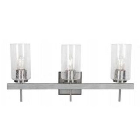 LUMINANCE 3-Light HALSTON VANITY TIMBER GREY /BRIGHT SATIN NICKEL F16203-81