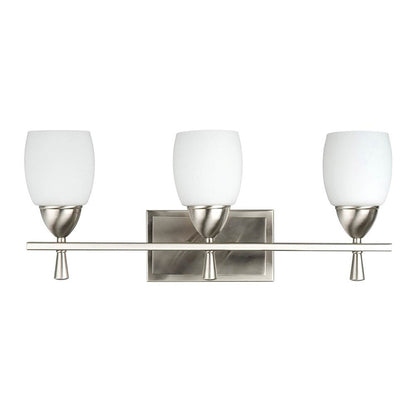 Sunset Lighting F2297-80-LED-JA8 Bristol 3-Light Vanity Wall Light - Dimmable - Bright Satin Nickel 24W 3000K 1