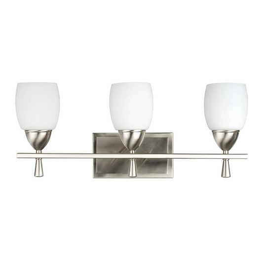 Sunset Lighting F2297-80-LED-JA8 Bristol 3-Light Vanity Wall Light - Dimmable - Bright Satin Nickel 24W 3000K 1