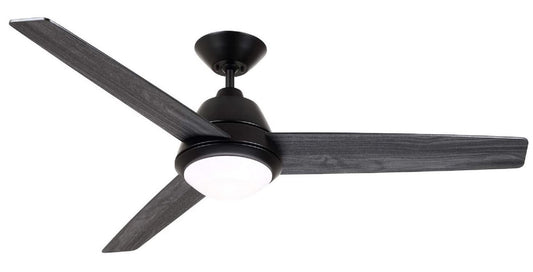 Kathy Ireland HOME Geode 52" Barbeque Black LED Indoor Ceiling Fan with Light Wall-mounted 3-Blade CF370BQ