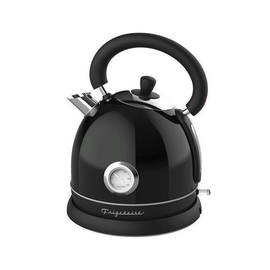 Frigidaire Retro Electric Hot Water Kettle with Speed Boil Tech, Bpa-Free, 1.8, Stainless Steel, Black EKET125-BLACK