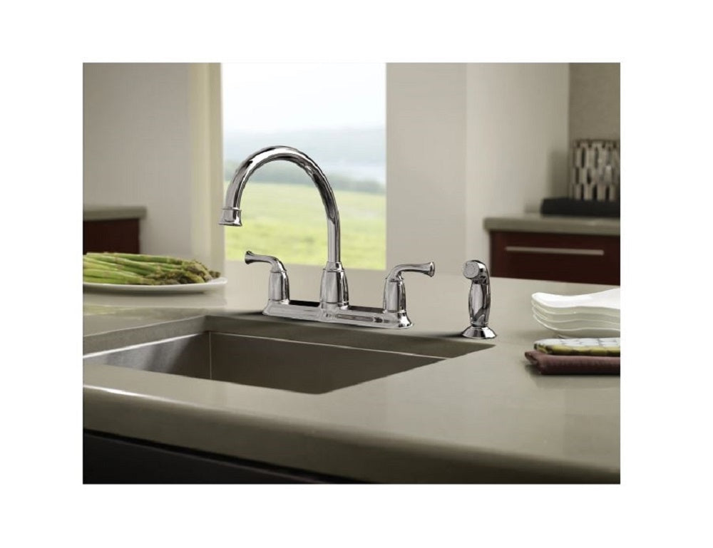 Moen Banbury Chrome Two-Handle High Arc Kitchen Faucet CA87553