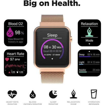 iTouch Cellular 41mm Rose Gold Mesh Case with Rose Gold Strap Band TA4M02-C29