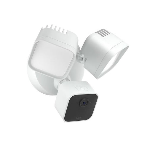 Blink Wired Floodlight Camera with Mini 2 Camera, Weather Resistant 13' Power Adapter and Yard Sign