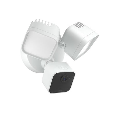 Blink Wired Floodlight Camera with Mini 2 Camera, Weather Resistant 13' Power Adapter and Yard Sign