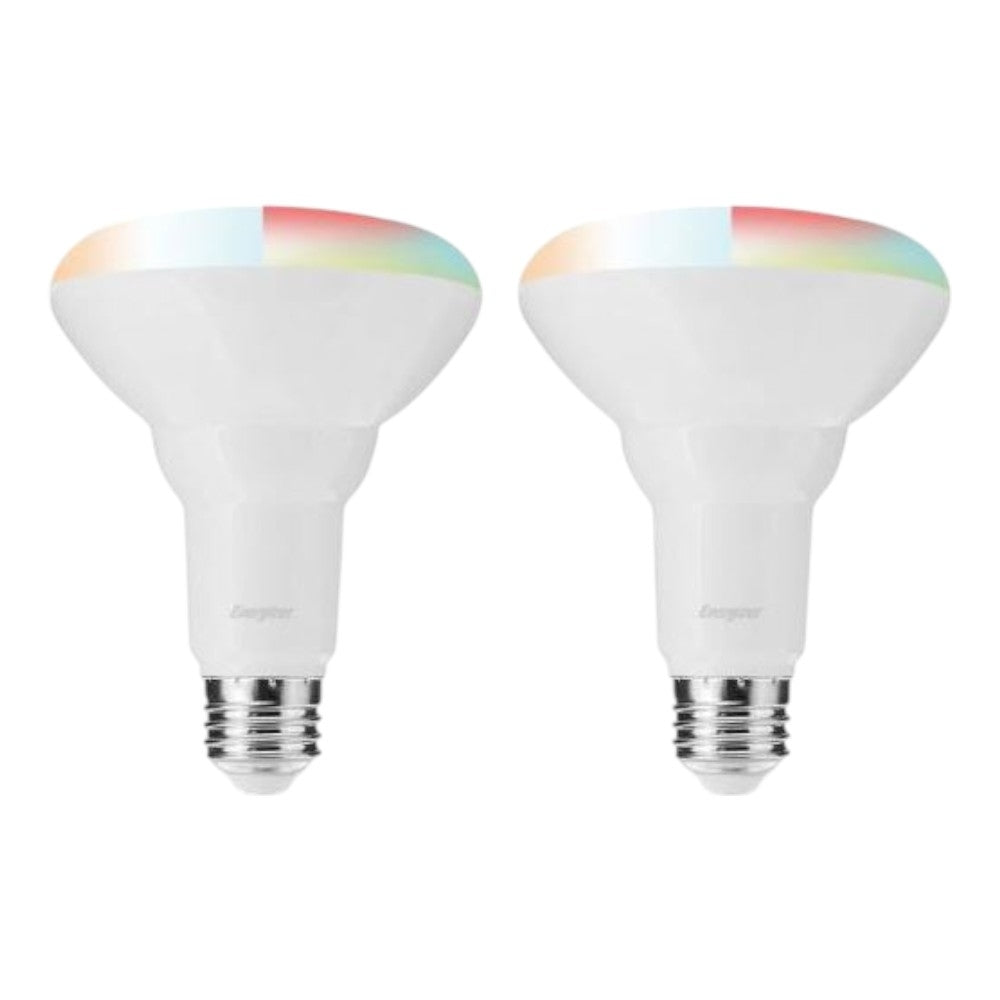 Energizer Connect Smart Wi-Fi BR30 White And Multi-Colored LED Flood Light Bulb 2-Pack EBC2-1002-PP2
