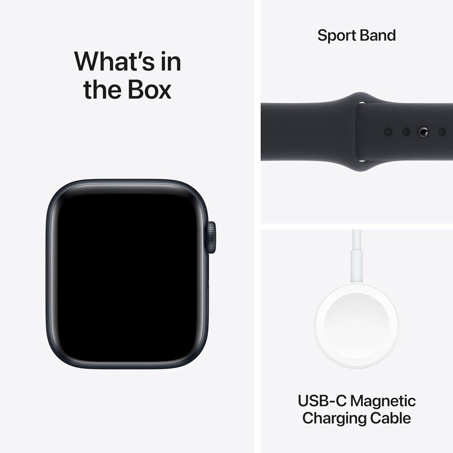 Apple Watch SE 2nd Gen GPS 44mm Midnight Case M/L Sport Band Midnight MRE93LL/A