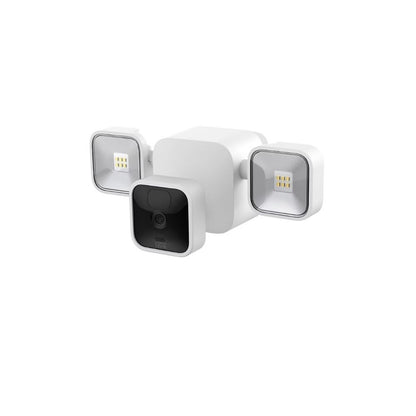Blink Wired Floodlight Camera with Mini 2 Camera, Weather Resistant 13' Power Adapter and Yard Sign