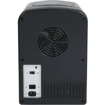 Frigidaire 9-Can/6L Retro Mini Fridge Cooler Black EFMIS2175-BLACK, Includes 110V home power cord & 12V DC car adapter