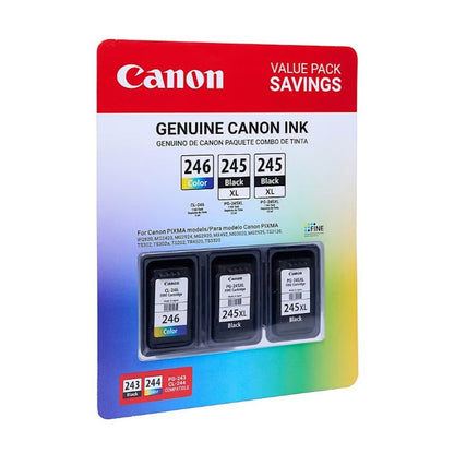 Canon 2x Black PG245XL and Color CL246 Ink Cartridges Combo Pack 8278B009