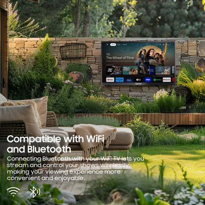 SYLVOX 55" Outdoor TV, 1000nits Google Smart TV Built-in Google Assistant, Chormecast, IP55 Waterproof Outside TV OT55A2KHGD