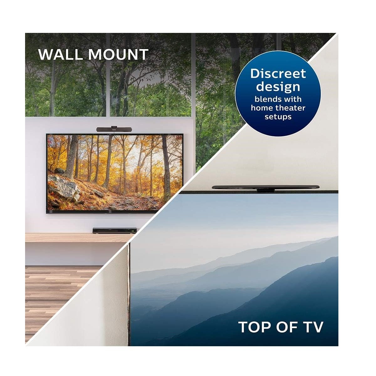 Philips Indoor Amplified HDTV Antenna, Long Range, VHF UHF 1080P 4K, SDV7219N/27
