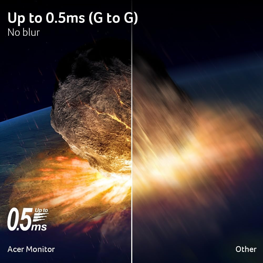 Acer Nitro 27 Inch QHD 2560 x 1440 IPS Gaming Monitor | AMD FreeSync | Up to 180Hz Refresh | Up to 0.5ms KG271U