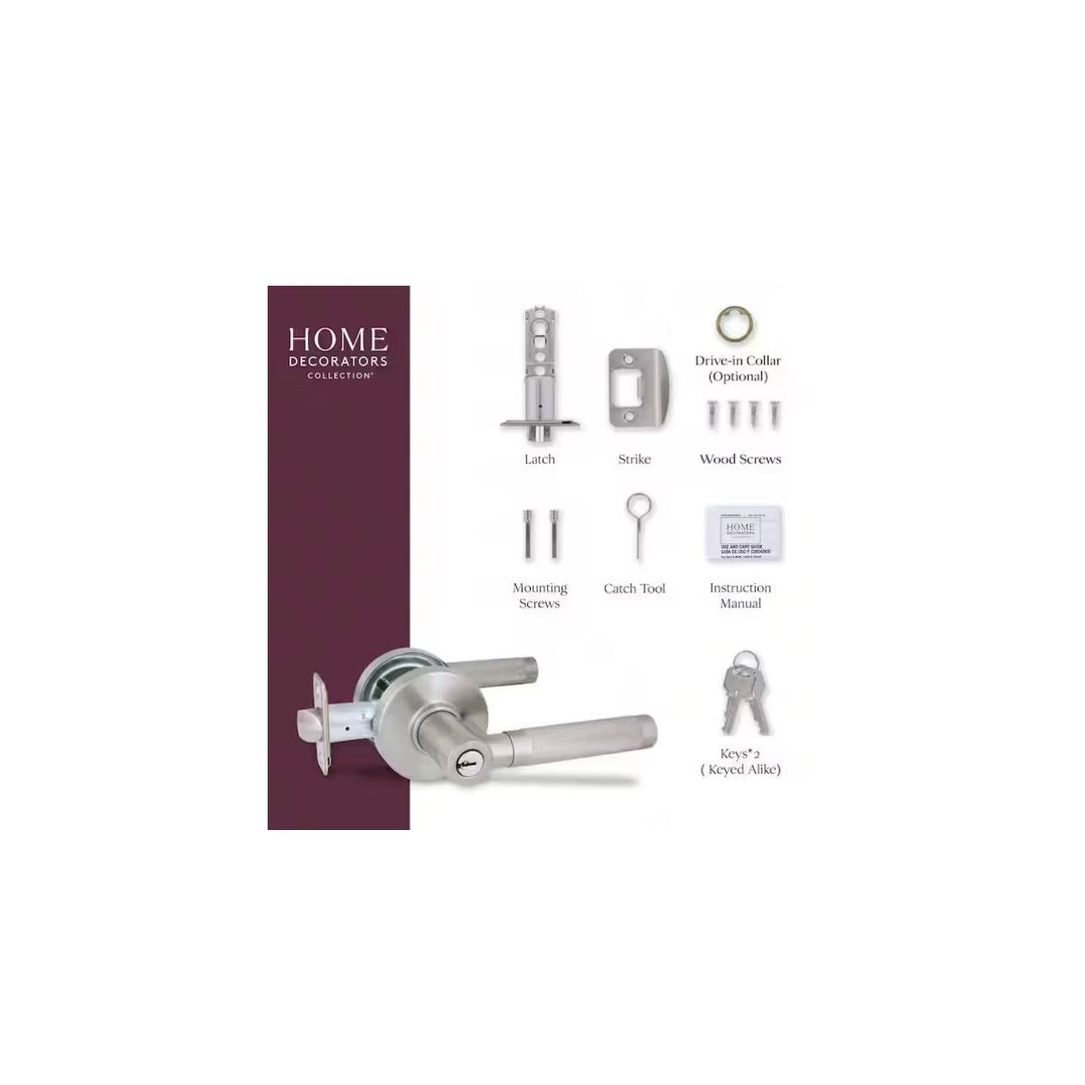 Woodcliff Satin Nickel Keyed Entry Door Handle Featuring Dual Keyway LH4X2FSJYYC