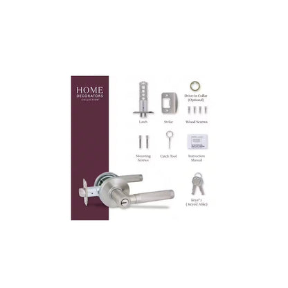 Woodcliff Satin Nickel Keyed Entry Door Handle Featuring Dual Keyway LH4X2FSJYYC