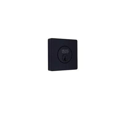 Square Matte Black Single Cylinder Deadbolt Featuring Dual Keyway DD2X91PXJ