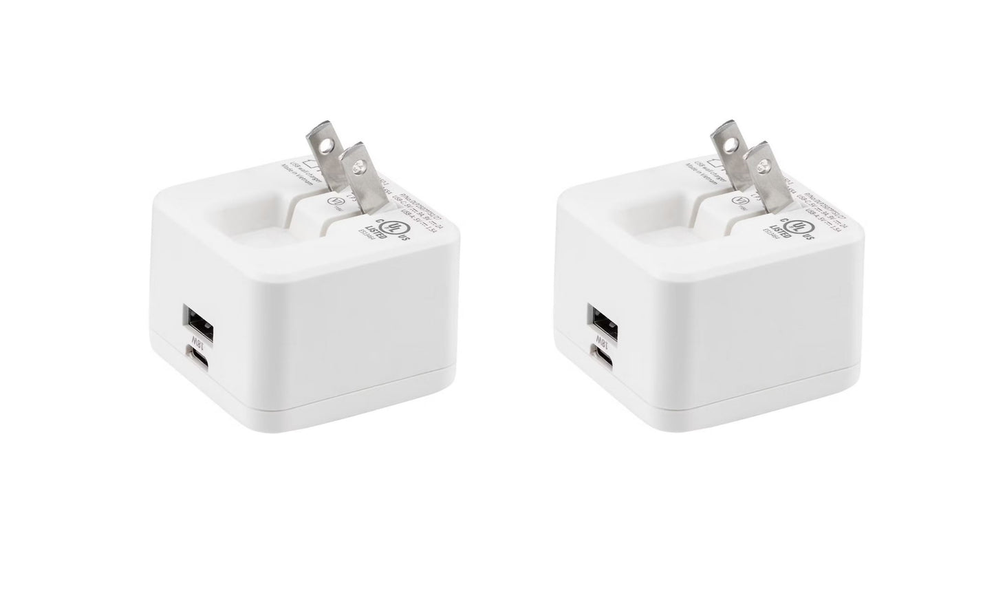 Philips AC-USB Wall Chargers USB-A port & USB-C port - 2 pack DLP3743W37