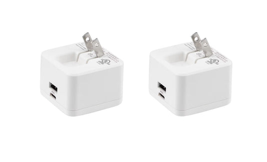 Philips AC-USB Wall Chargers USB-A port & USB-C port - 2 pack DLP3743W37
