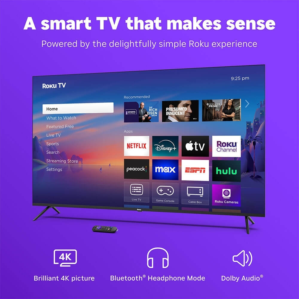 Roku 43" 4K HDR LED Smart Roku TV with Roku TV Remote 60 Hz HDR10+ 43R4C4
