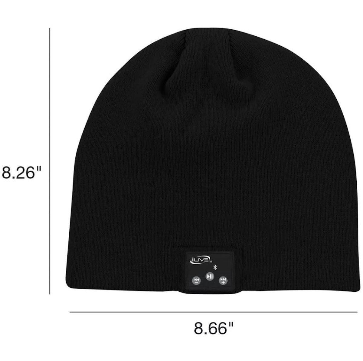 iLive Wireless Bluetooth Beanie with Earbud Speakers and Microphone, IAKB45B, Black