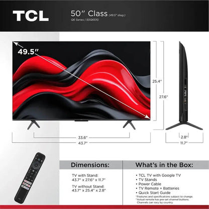 TCL 50 inch Class Q6 Series QLED 4K UHD HDR Smart Google TV 50Q651G