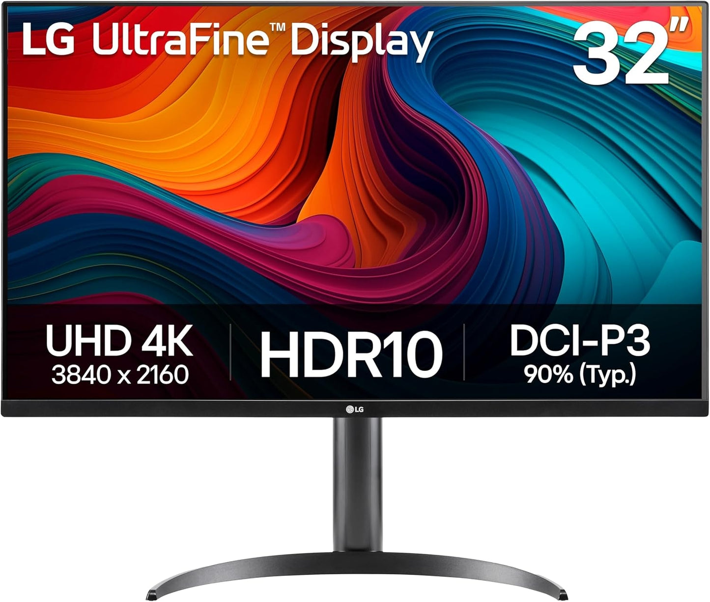 LG 32" 4K UHD Monitor, HDR10, HDMI/DP, Adjustable Stand - Black 32UR550K-B.AUS