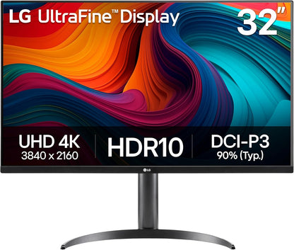 LG 32" 4K UHD Monitor, HDR10, HDMI/DP, Adjustable Stand - Black 32UR550K-B.AUS