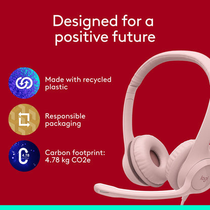 Logitech H390 USB-A Headset Rose 981-001280