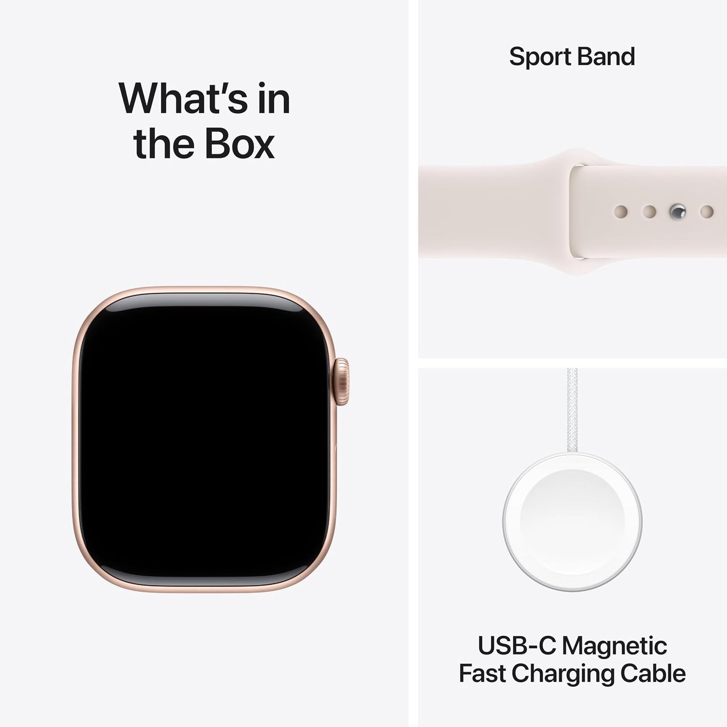Apple Watch Series 11 (GPS) 46mm Rose Gold Aluminum Case with Light Blush Sport Band - M/L - Rose Gold MEV74LW/A