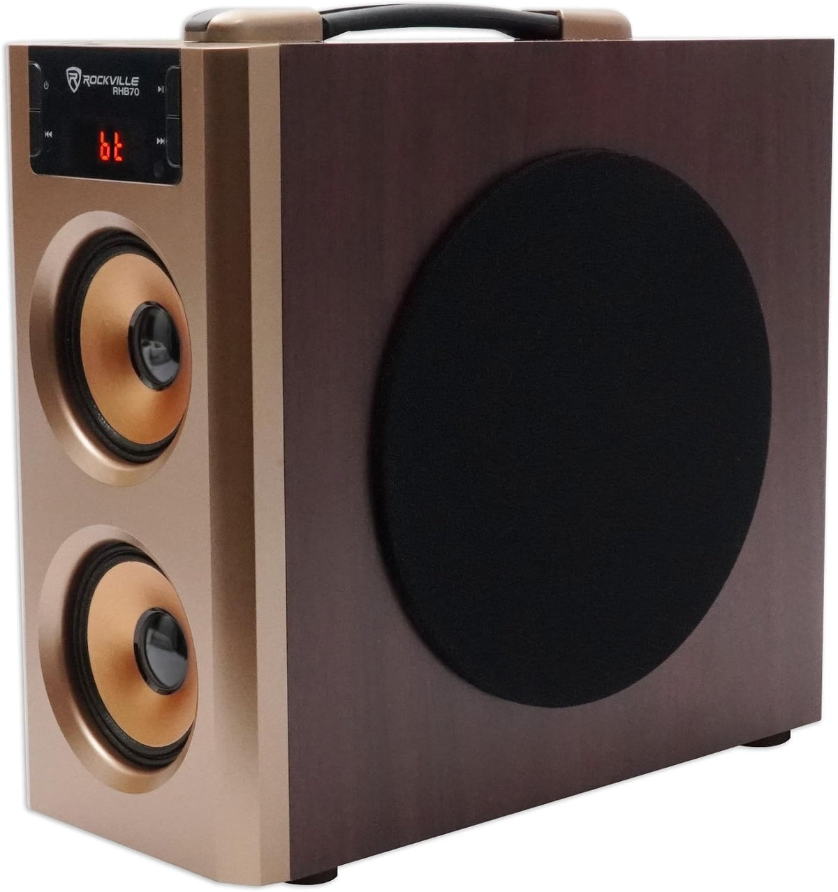Rockville RHB70 100W 2.1 Powered Home Theater Speaker System, Cherry Wood