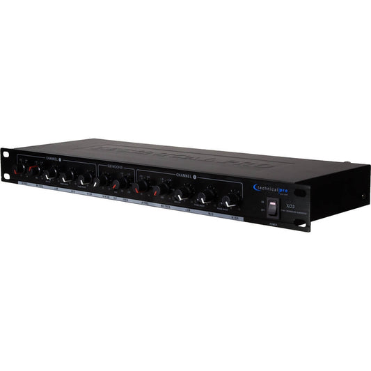Technical Pro XO3 3 Way Crossover with Subwoofer Output, 20Hz-25kHz 1dB Frequency Response