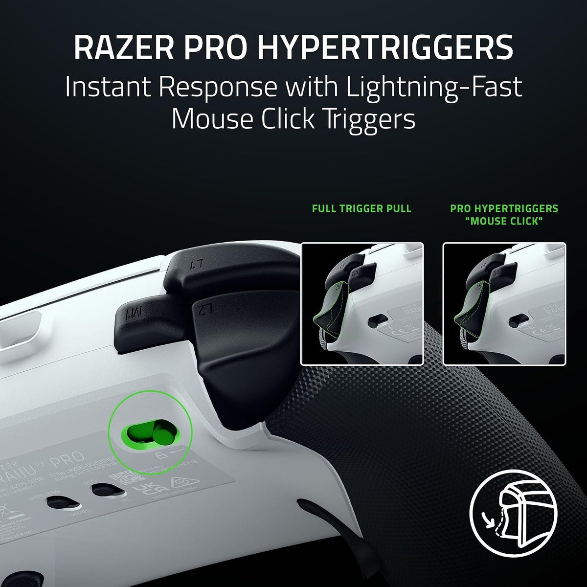 Razer Raiju V3 Pro Wireless Esports Controller for PlayStation 5 and PC in White - RZ06-05580200-R3UA