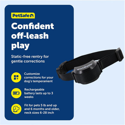 PetSafe Stay and Play Adjustable Wireless Fence Rechargeable Receiver Collar - Black