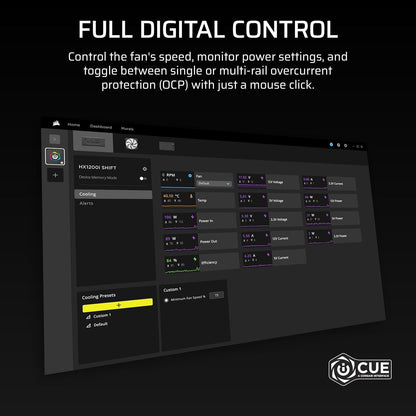CORSAIR HX1200i Shift Fully Modular ATX Power Supply – Built-in iCUE Link System Hub CP-9020267-NA